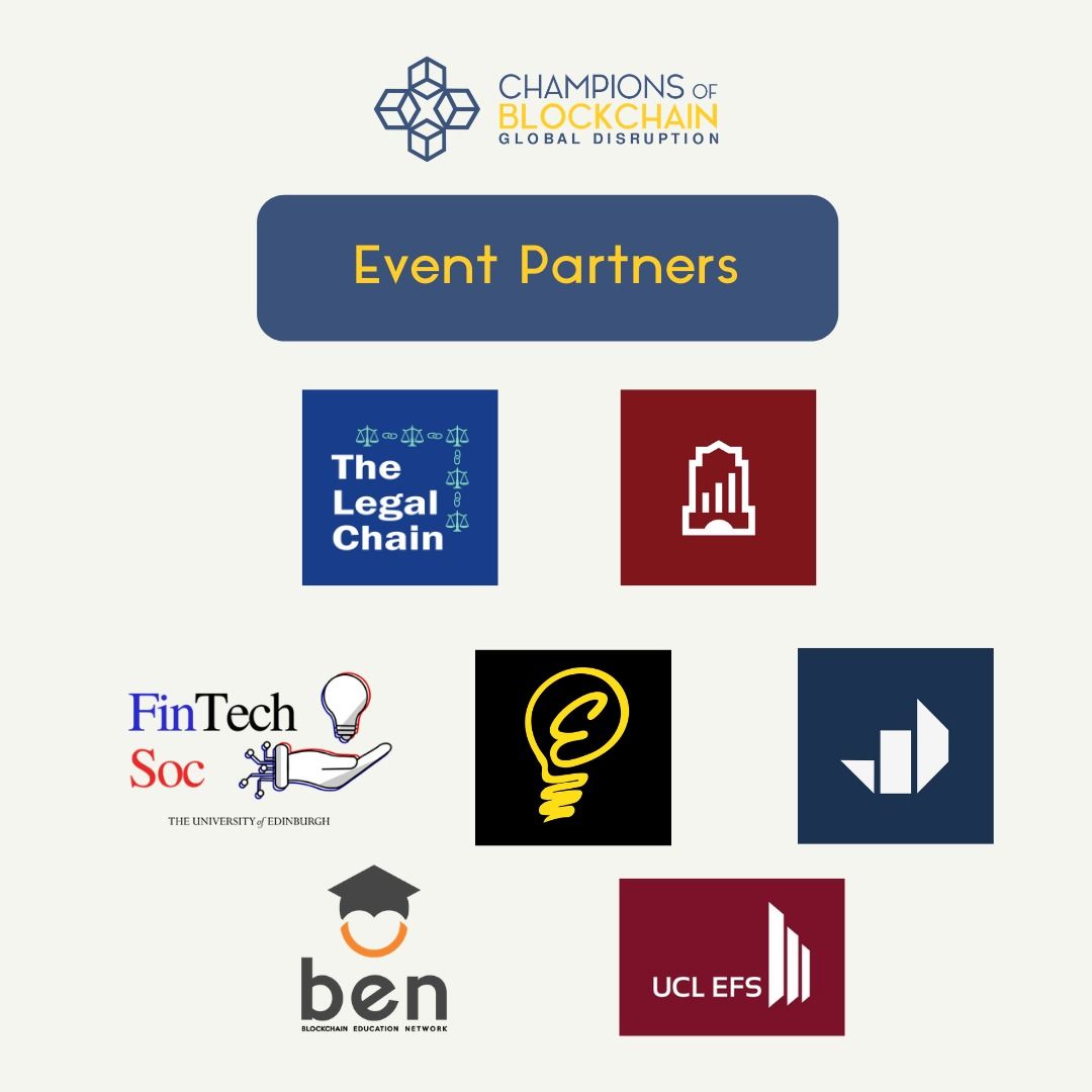 Champions of Blockchain - Event Partners including The Legal Chain